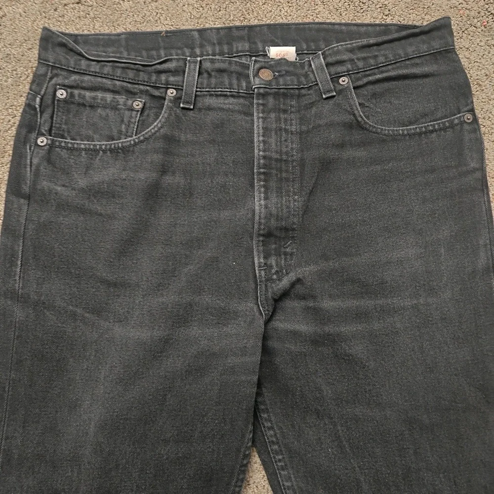 Vintage Levis 505‎ Jeans Mens 38x30 Black Denim Regular Fit Straight Leg USA 90s